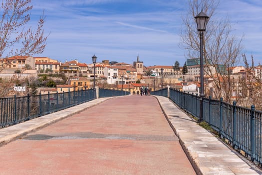 Zamora, Spain - March 25, 2023: Zamora old town and Douro river. Zamora, Spain