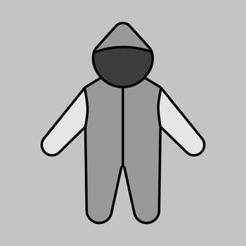 Baby bodysuit isolated vector grayscale icon. Baby Romper. Graph symbol for children and newborn babies web site and apps design, logo, app, UI