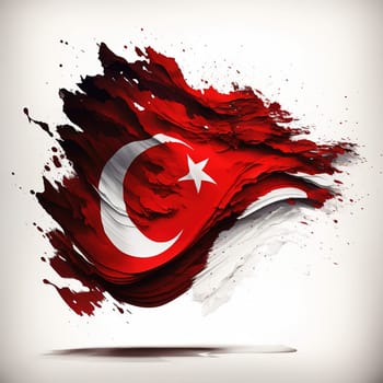 Celebrate the rich history and vibrant culture of Turkey with this striking painting showcasing the iconic Turkish flag. The bold colors and powerful symbolism evoke a sense of pride and patriotism, making it a perfect addition to any space. The image is generated with the use of an AI.
