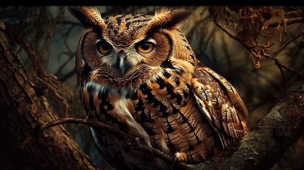 Immerse yourself in the enchanting world of the forest with this captivating painting featuring a wise and majestic owl. With its intricate details and mystical ambiance, this artwork brings the beauty and mystery of the woodland to life. The image is generated with the use of an AI.
