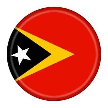 An East Timor flag button 3d illustration with clipping path