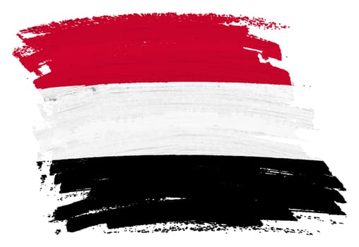 A Yemen flag background paint splash brushstroke 3d illustration with clipping path