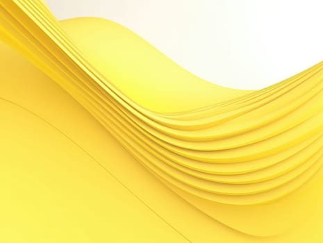 Abstract yellow wave lines background, 3d background, generative background. Generative AI.