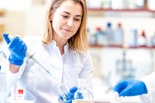 experimental medicine in the chemical laboratory of the research university. High quality photo