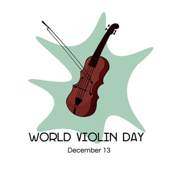 World Music Day with violin vector. Music Day Poster, June 21st
