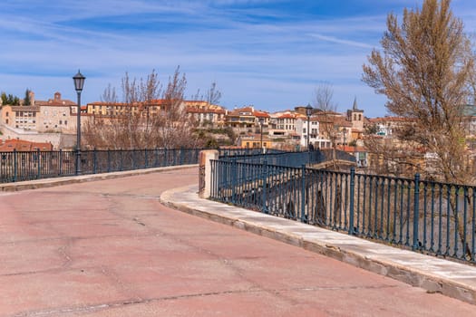 Zamora, Spain - March 25, 2023: Zamora old town and Douro river. Zamora, Spain