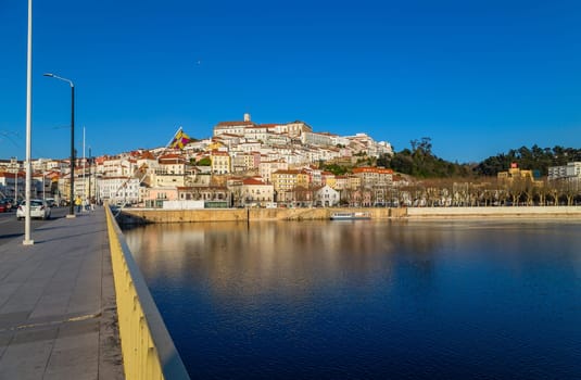 Coimbra, Portugal - February 2, 2023: Architecture of the city of Coimbra in the west of Portugal