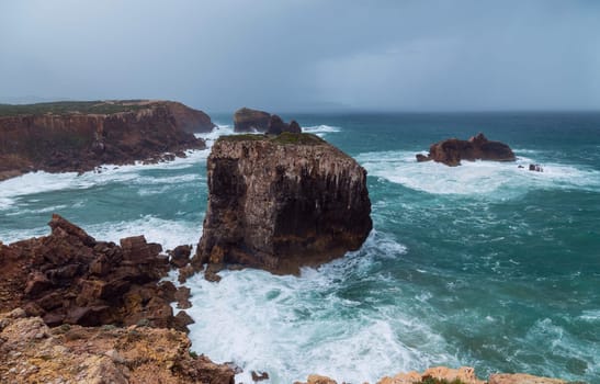 Cliffs in the Algarve West Coast, near Sagres, Portugal