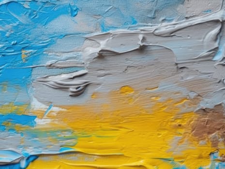 Abstract blue and yellow paint background. Acrylic texture background, Generative AI.