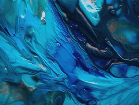 Abstract blue and yellow paint background. Acrylic texture background, Generative AI.