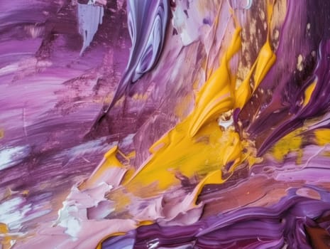 Abstract purple and yellow paint background. Acrylic texture background, Generative AI.