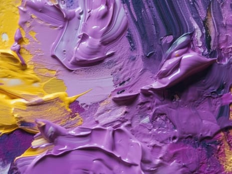 Abstract purple and yellow paint background. Acrylic texture background, Generative AI.
