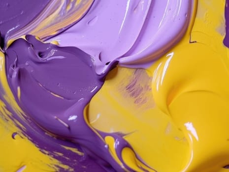 Abstract purple and yellow paint background. Acrylic texture background, Generative AI.