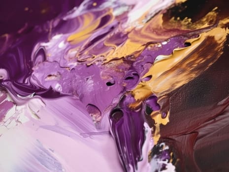Abstract purple and yellow paint background. Acrylic texture background, Generative AI.