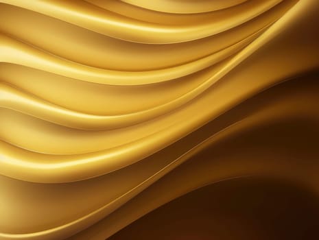 Gold satin wave background. Gold background. Gold texture. Generative AI.