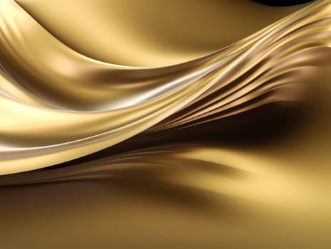 Gold satin wave background. Gold background. Gold texture. Generative AI.