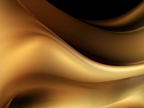 Gold satin wave background. Gold background. Gold texture. Generative AI.