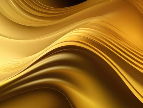 Gold satin wave background. Gold background. Gold texture. Generative AI.