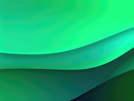 Green wave and line abstract background. Generative AI.