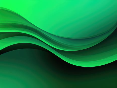 Green wave and line abstract background. Generative AI.