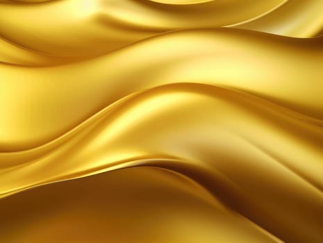 Gold satin wave background. Gold background. Gold texture. Generative AI.