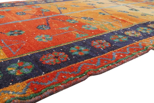 Textures and patterns in color from woven carpets