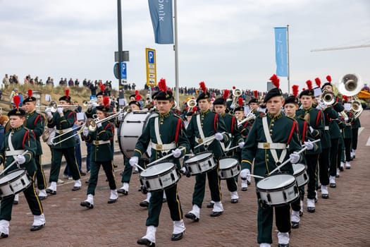 Noordwijk, Netherlands - April 22, 2023: The traditional flowers parade Bloemencorso from Noordwijk to Haarlem in the Netherlands.