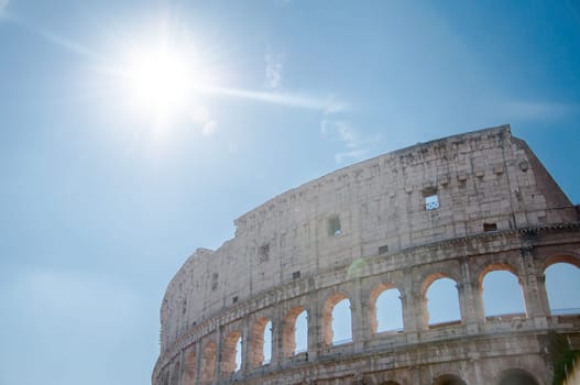 colosseum of rome in a sunny day