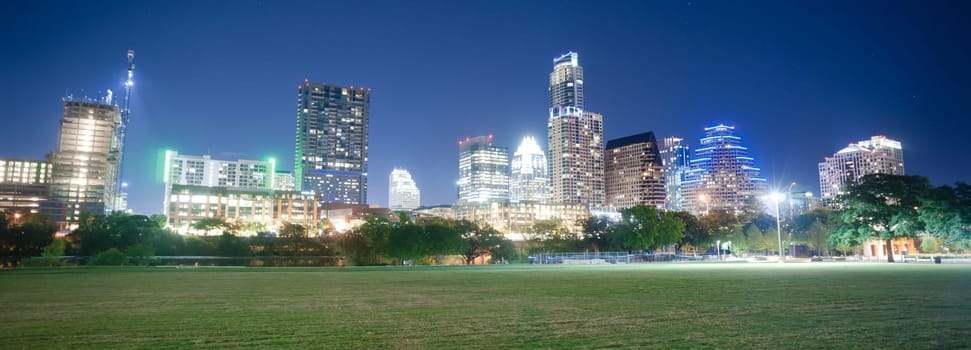 Night falls as the stars come out in Austin Texas