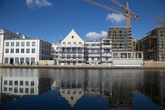 Construction site in Potsdam's centre on the old ride