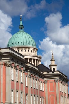 Dome of the Nikolaikirche in Potsdam above the new city castle