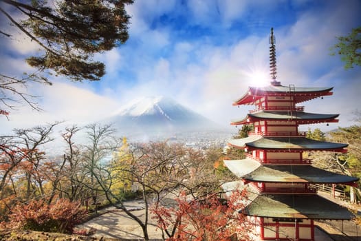 Mt. Fuji with fall colors in Japan for adv or others purpose use