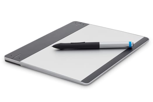 graphic tablet isolated on white background with clipping path