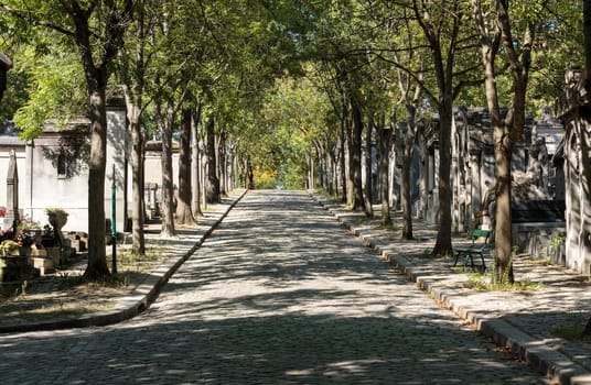 Pere Lachaise cemetery in Paris, France