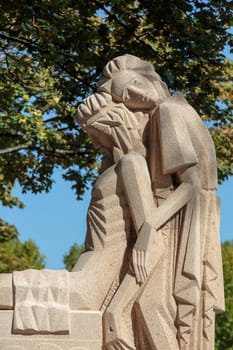 PARIS, FRANCE - SEPT 12, 2014: View of Pere Lachaise. World's most visited cemetery, attracting thousands of visitors to graves of those who have enhanced French life over past 200 years.