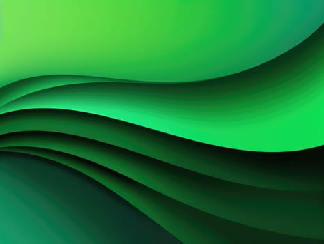 Green wave and line abstract background. Generative AI.