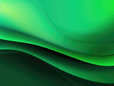 Green wave and line abstract background. Generative AI.