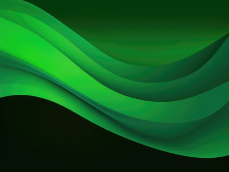 Green wave and line abstract background. Generative AI.