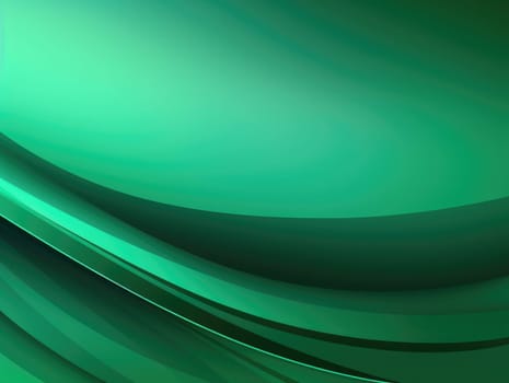 Green wave and line abstract background. Generative AI.