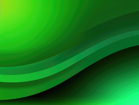 Green wave and line abstract background. Generative AI.