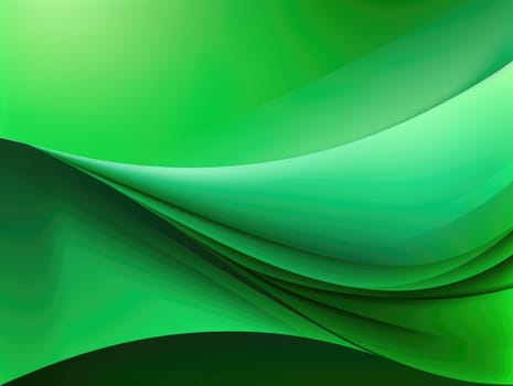 Green wave and line abstract background. Generative AI.