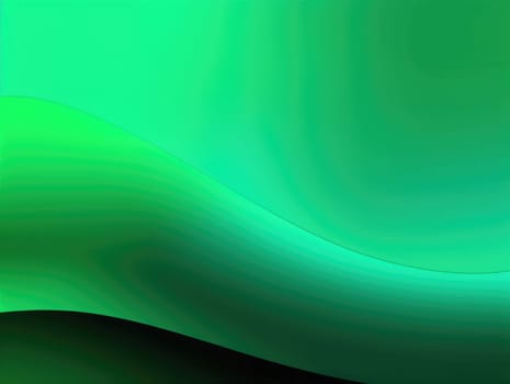 Green wave and line abstract background. Generative AI.