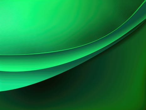 Green wave and line abstract background. Generative AI.