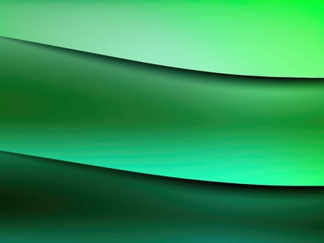 Green wave and line abstract background. Generative AI.