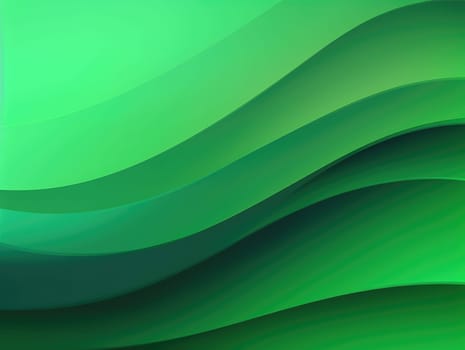 Green wave and line abstract background. Generative AI.