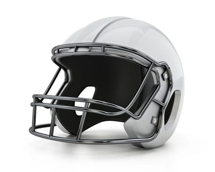 Football helmet isolated on white background. 3D illustration.