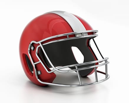 Football helmet isolated on white background. 3D illustration.