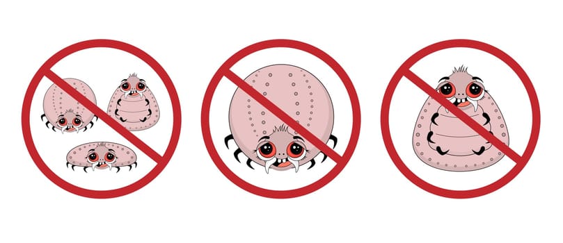 Tick warning sign. Pest control. Ixodid ticks. CHARACTERS OF INSECT PESTS.