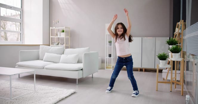 Child Girl Home Fun. Happy Kid Lifestyle