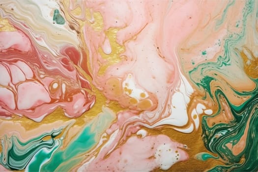 Green, gold and pink marble texture